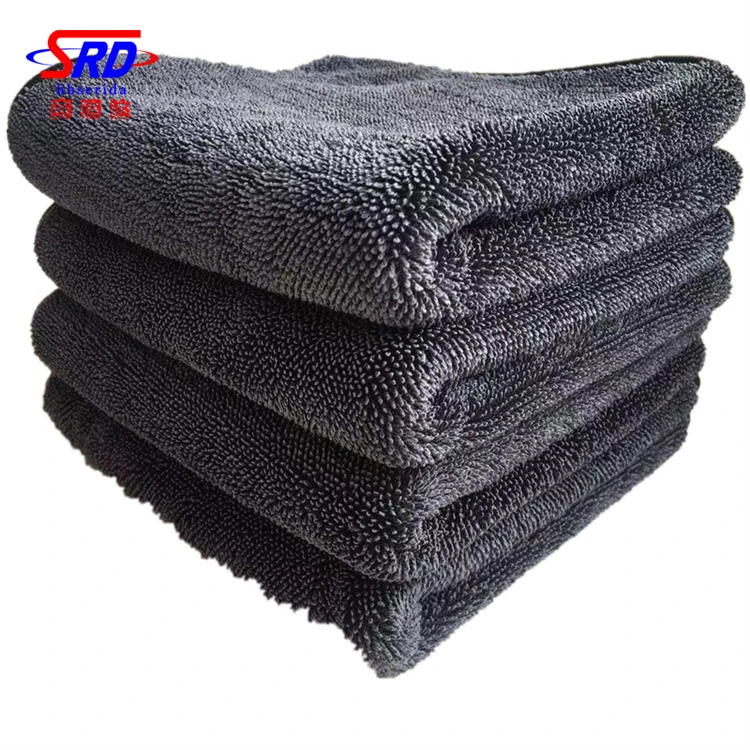 Оптовая продажа, сине-серое полотенце из микрофибры для Сушки автомобиля