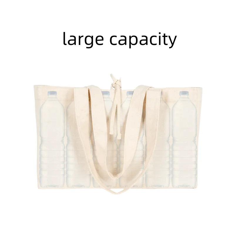 Large Canvas Tote Bag With Logo Printing For Shopping Bag  Cotton Fabric Shoulder Canvas Handbags