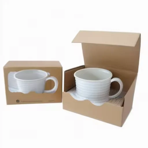 Customized corrugated ceramic cups porcelainous mug packing shipping box
