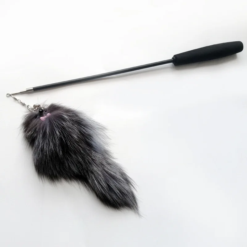 Fur Mice Toys Tail With Fairy For Indoor Cats Wand Interactive Feather Teaser Toy Cat Retractable Stick Fe