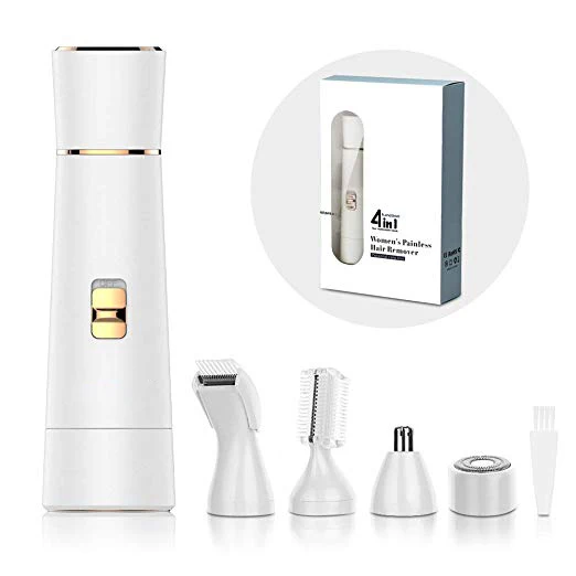 Профессиональный водонепроницаемый электрический эпилятор для лица 4 в 1, 6 шт.