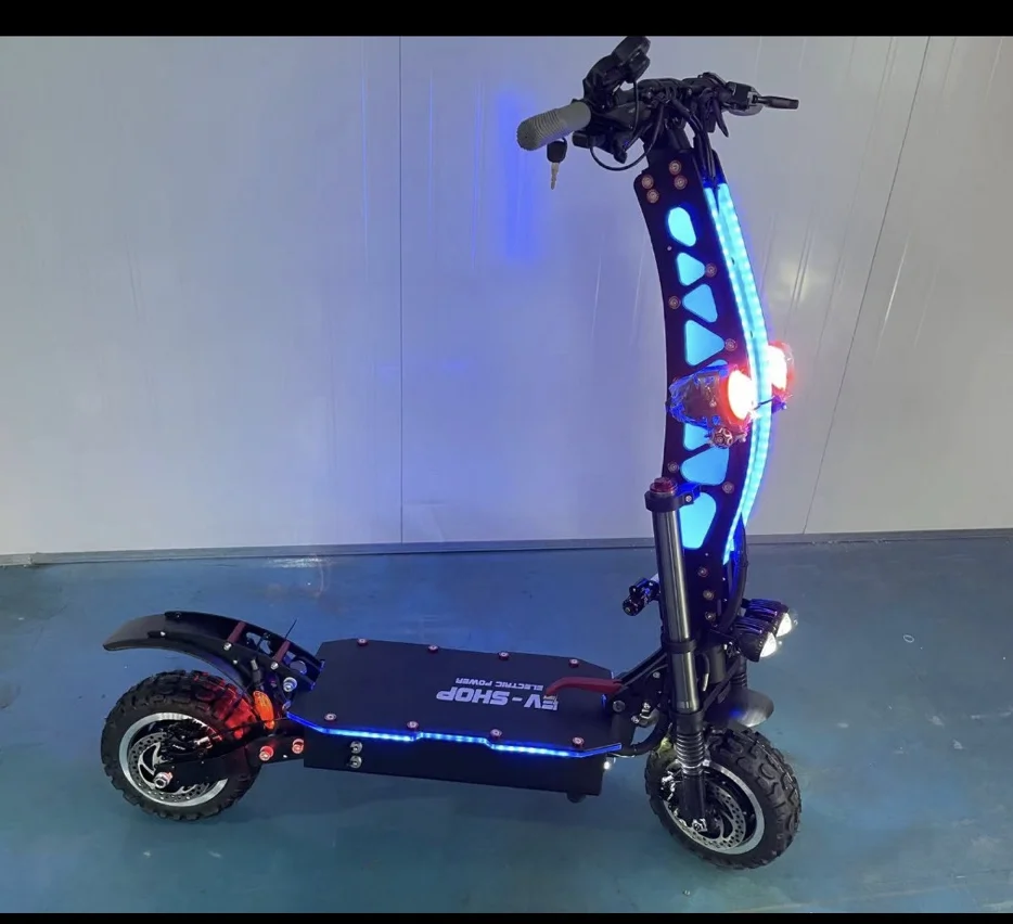 China Dual motor 6000W 14 inch off road 60V 38.4Ah Super Fast 85kmh 100km long range tiger Electric Scooter OEM manufacture