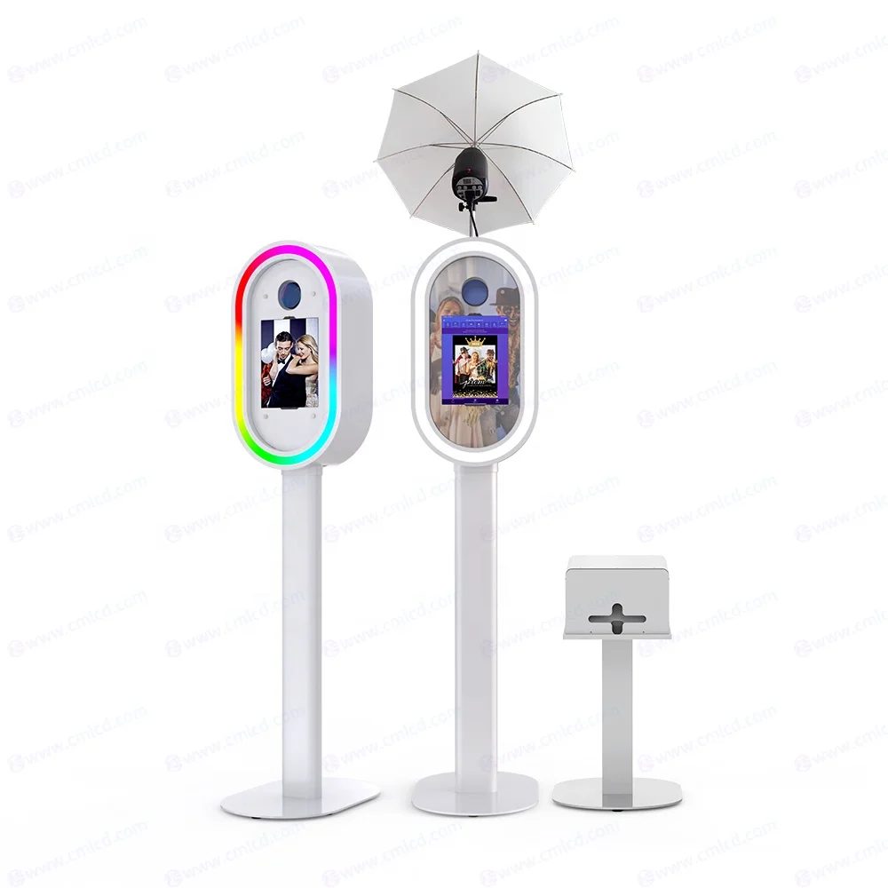 CHIMEE camera machine selfie kiosk oval mirror photo booth with printer iPad dslr booth shell events party wedding photo booth
