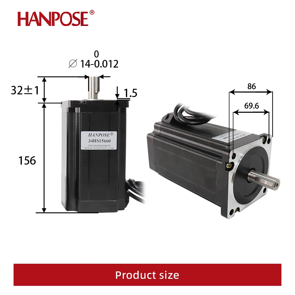 nema 34 stepper motor 34HS15660 6.0A 12N.M for CNC engraving machine high torque 86 big motor nema 34