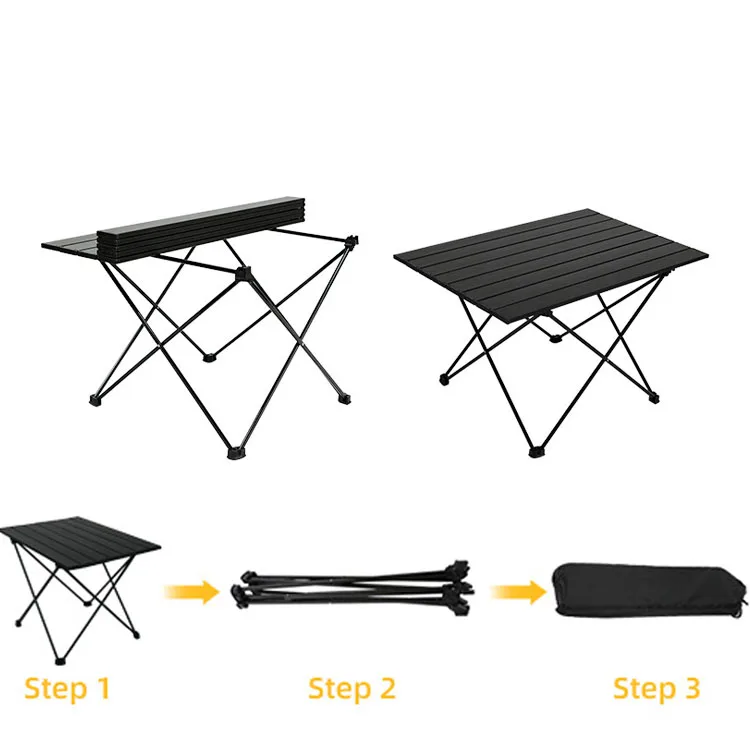 Wholesale foldable camping table lightweight hiking fishing picnic aluminium table with carry bag