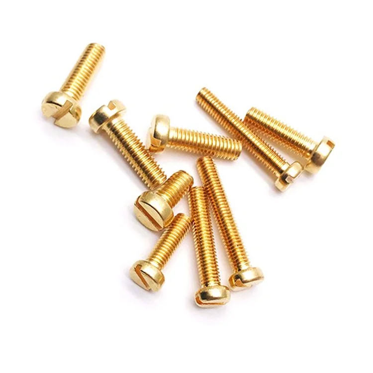 Screw din84 m0.8 brass metric slotted cheese head screw