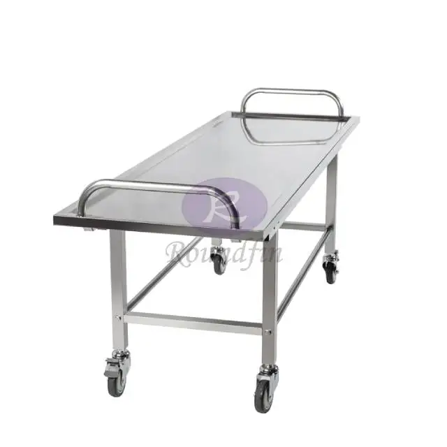 Cheap Price Funeral Supplies 304 Stainless Steel Dead Body Cadaver Transporter Morgue Trolley