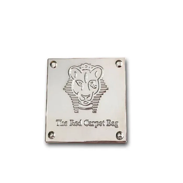 Custom metal logo labels name plate signs for handbags