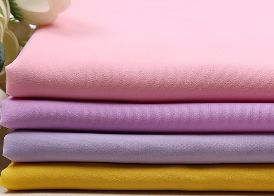 colored 100% polyester koshibo crepe fabric for dress