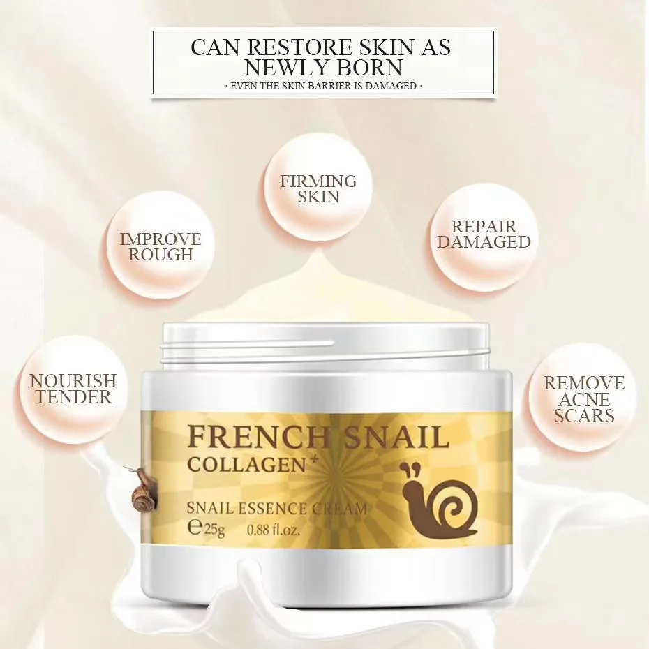 Private label Free sample lady snail repairing cream oily skin care dark spots and wrinkles removal face cream