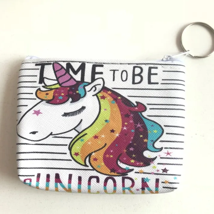 Women cute coin purse mini wallet unicorn print coin purse for girls