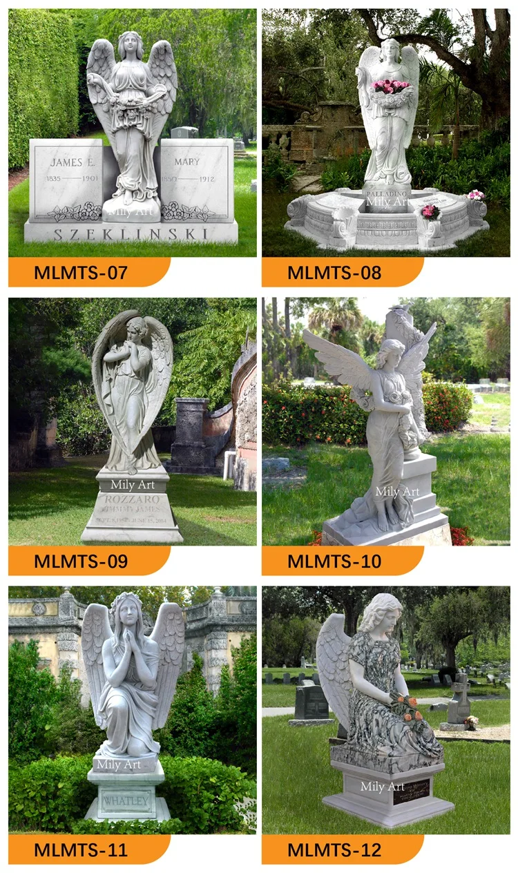 Marble Angel Statue Tombstone 