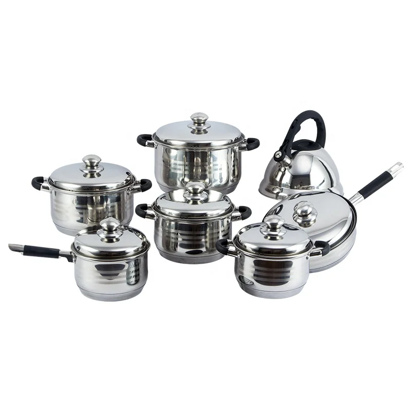 Premium quality colorful stainless steel cookware set z-line swiss with silicone handle