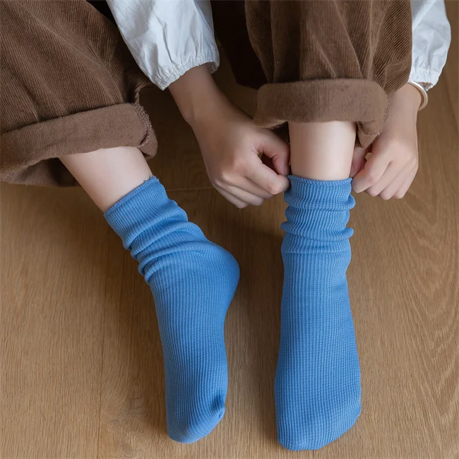 Children Cold Resistant Snow Socks Long Plush Multi-color Winter Fleeced Thermal Socks Soft Floor Socks For Girls