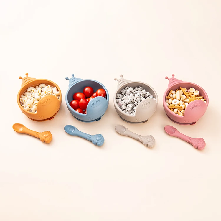 Custom packaging baby bowl silicone baby suction bowl silicone suction baby bowls