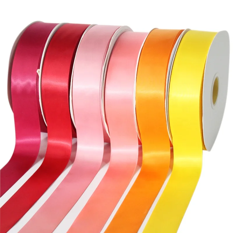 4CM 1.5 inch 196 Colors Satin Ribbon Roll 100% Polyester Festival Ribbon Single Sided Double Sided