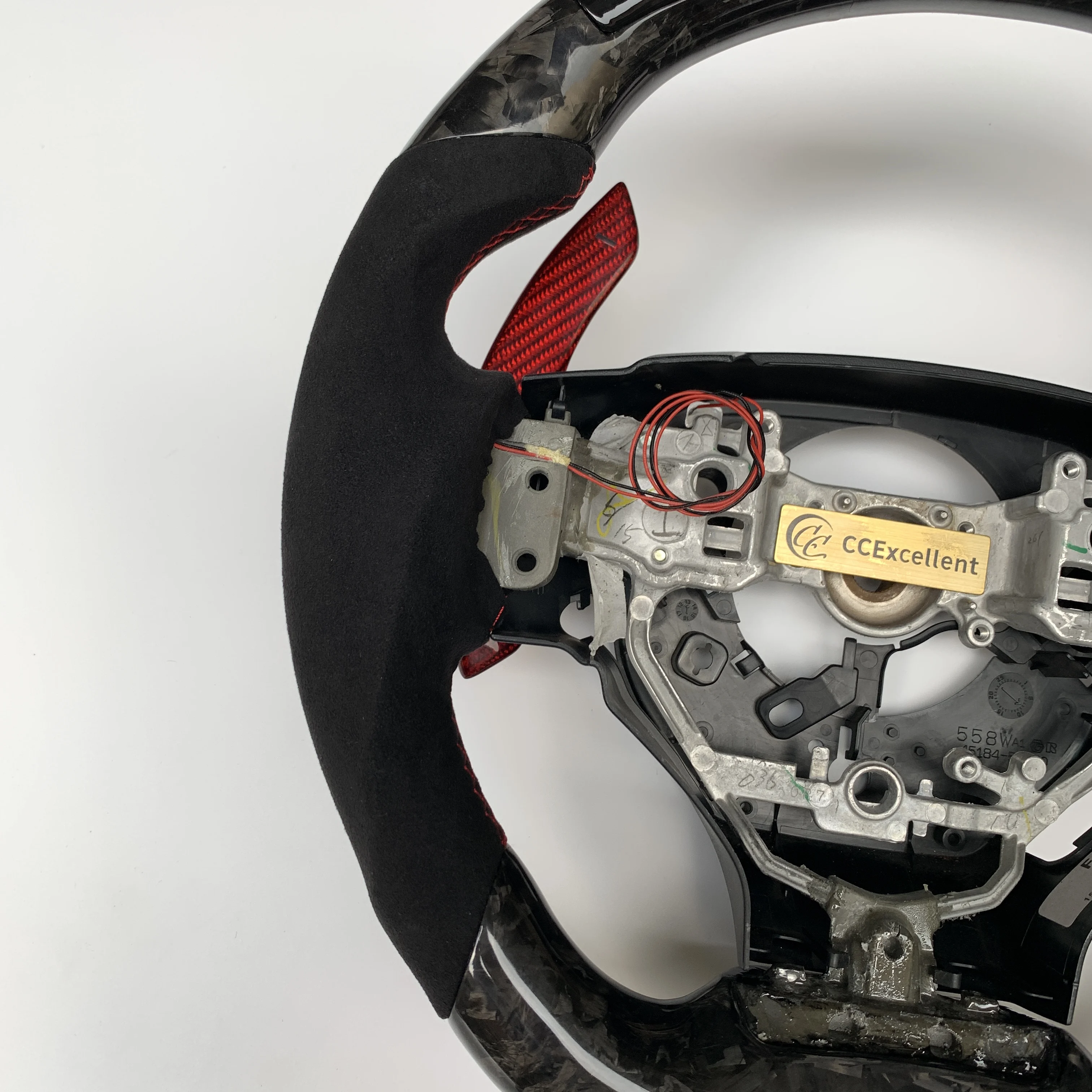 Factory supply forged LED carbon fiber steering wheel for Lexus 2014+ is250 is350  with red paddle shifters