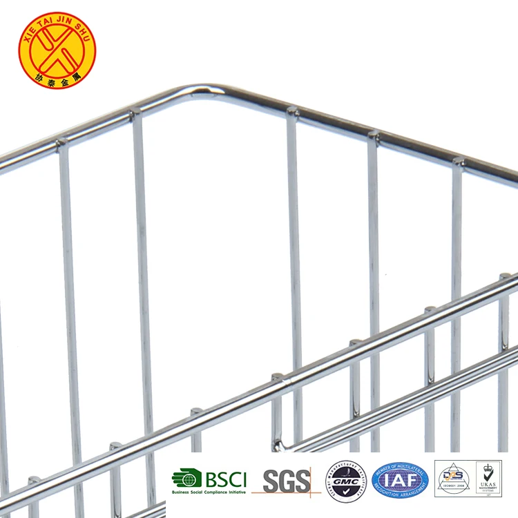 Factory supply personalized silver stainless steel mesh storage baskets