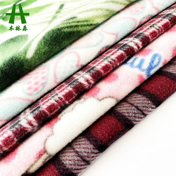 Mulinsen Textile 100% Polyester Printed Double Brushed DTY Polar Fleece Fabric