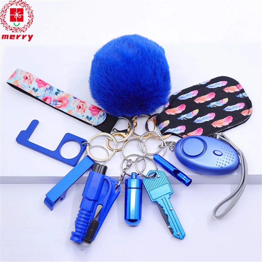 
Verified self defense keychain manufacturer wholesale color customizable self defense keychain poof ball 