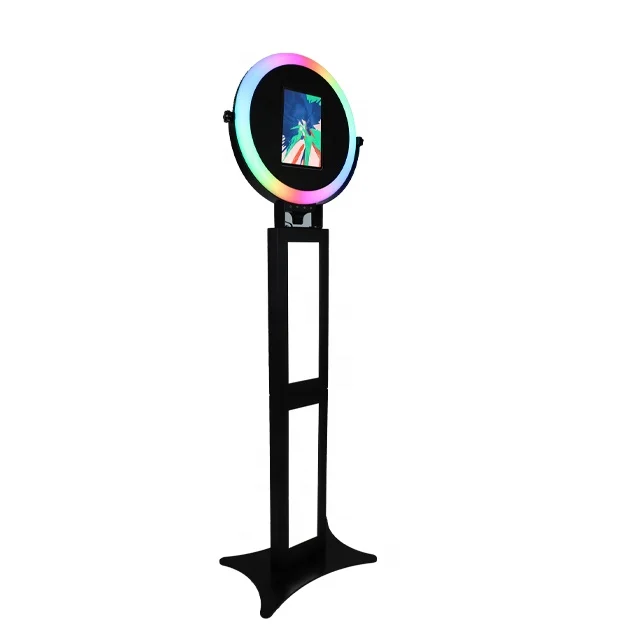 Hot Sale Magic Camera Ipad Photo Booth Shell Stand Table Ipad Tablet Photobooth Kiosk RGB ring light