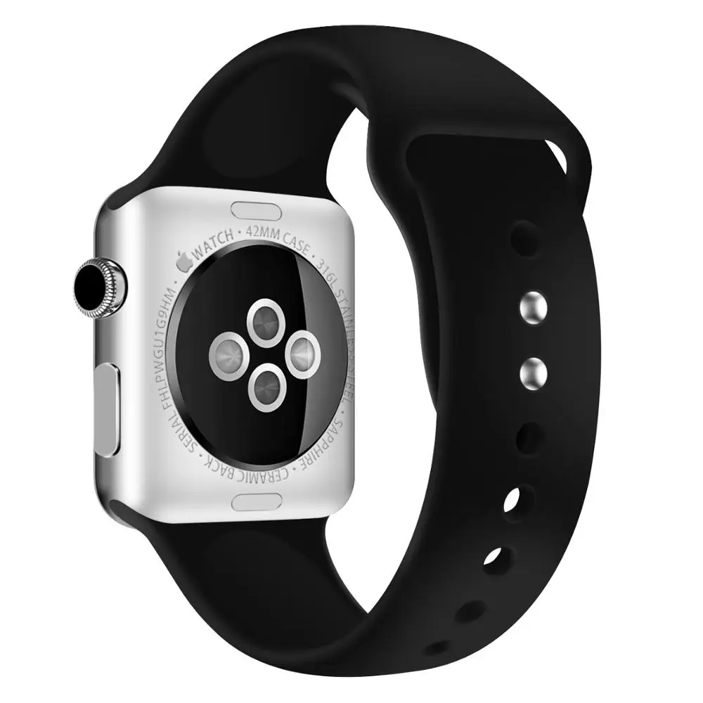  Ремешок силиконовый для Apple Watch спортивный браслет смарт-часов iWatch series 3 4 5 6 se 44 мм 40 42