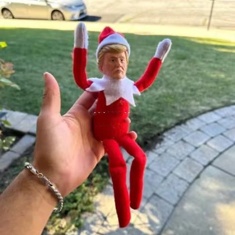 Cross border new elf doll sitting posture Christmas bookshelf elf ornament