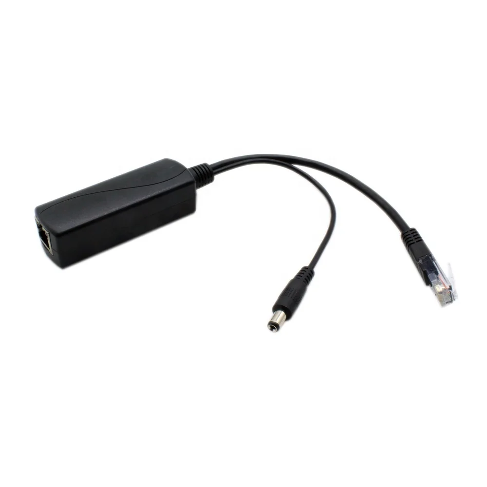 100Mbit each port 37-57V PoE IN 5V 2.4A Output DC Jack POE Splitter And POE Cable