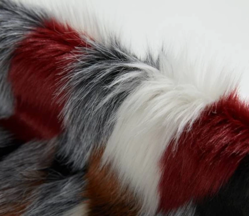 Очень привлекательная длинная жаккардовая плюшевая ткань из искусственного меха