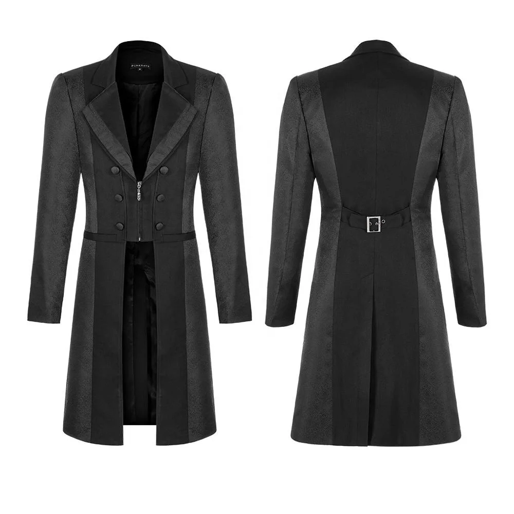 PUNK RAVE WY-1189  steampunk Gentleman floral fabric long coat men Autumn winter Long Spring Men Suit