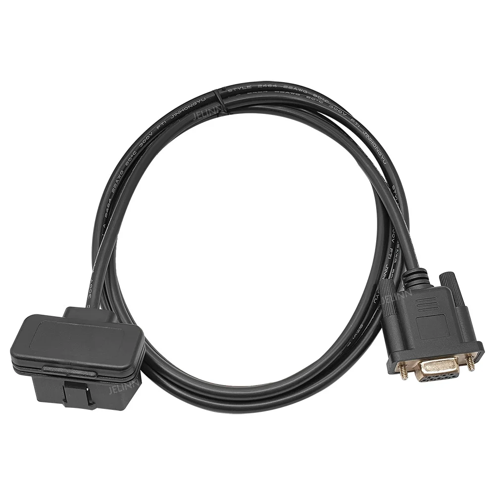 OBD2 OBDII 16 Pin J1962 Male to rs232  DB9 Pin Female Connector Flat Cable