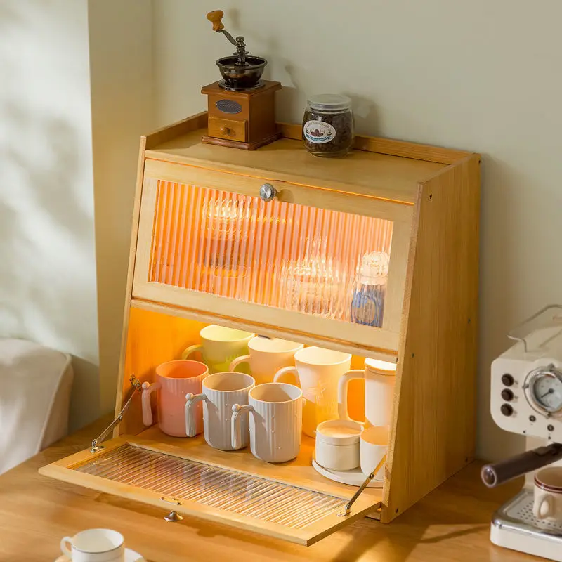 Kitchen shelf bamboo countertop seasoning knife shelf multi-layer oil salt sauce vinegar storage shelf without drilling