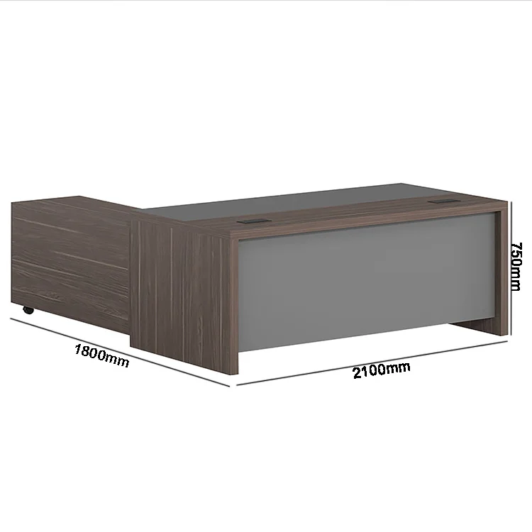 Professional 2000MM Long Rectangular Executive Md Ceo Office Desk L Type Wood Corner Office Manager Cabin Table For Workspace