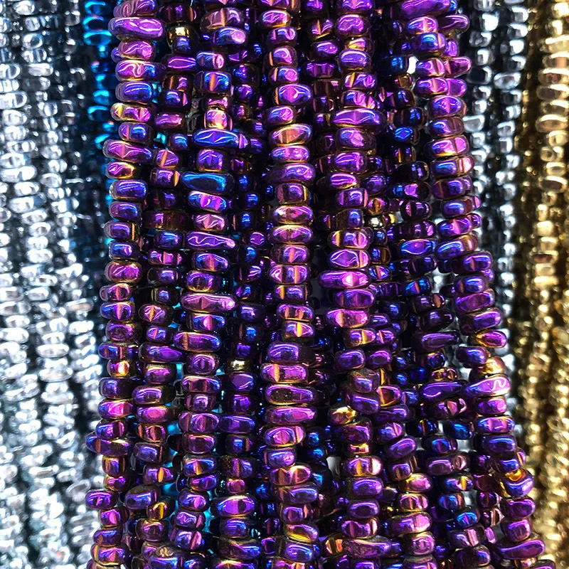 AAA+ Rhodium Hematite Bead Natural Irregular Geometric Stone Beads For Jewelry Making Bracelets Necklace