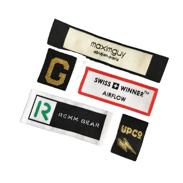 Factory direct sale main garment damask woven label printed soft cotton custom thick woven label