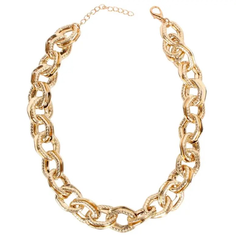 Hot sale european popular latest design jewelry handmade Metal exaggerated women thick necklace clavicle chain