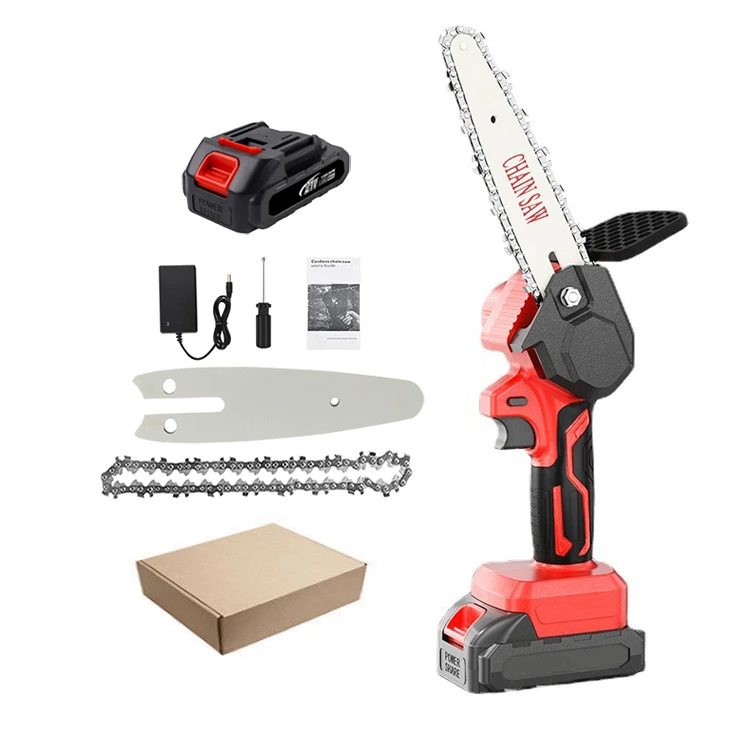6 Inch Lithium Battery Power Chain Saw Machine Tree Cutter Mini Chain Saw Machine Battery Mini Wood Cutter for Sale Price