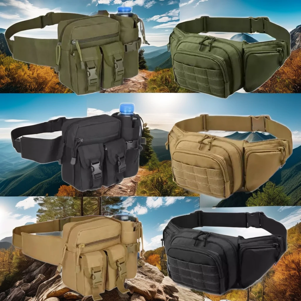AYPPRO Outdoor Tactical Fanny Pack Portable Nylon Waist Bum Bag for Men Women Sport Style Mini Pouch for Hiking and Travel