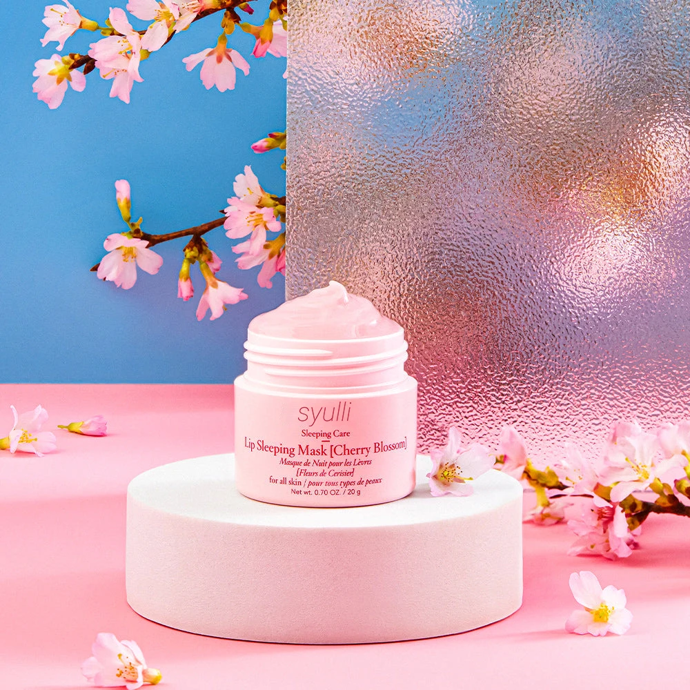 Private Label Coconut Oil Vitamin C Nourish Hydrate Cherry Blossom Lip Sleeping Mask