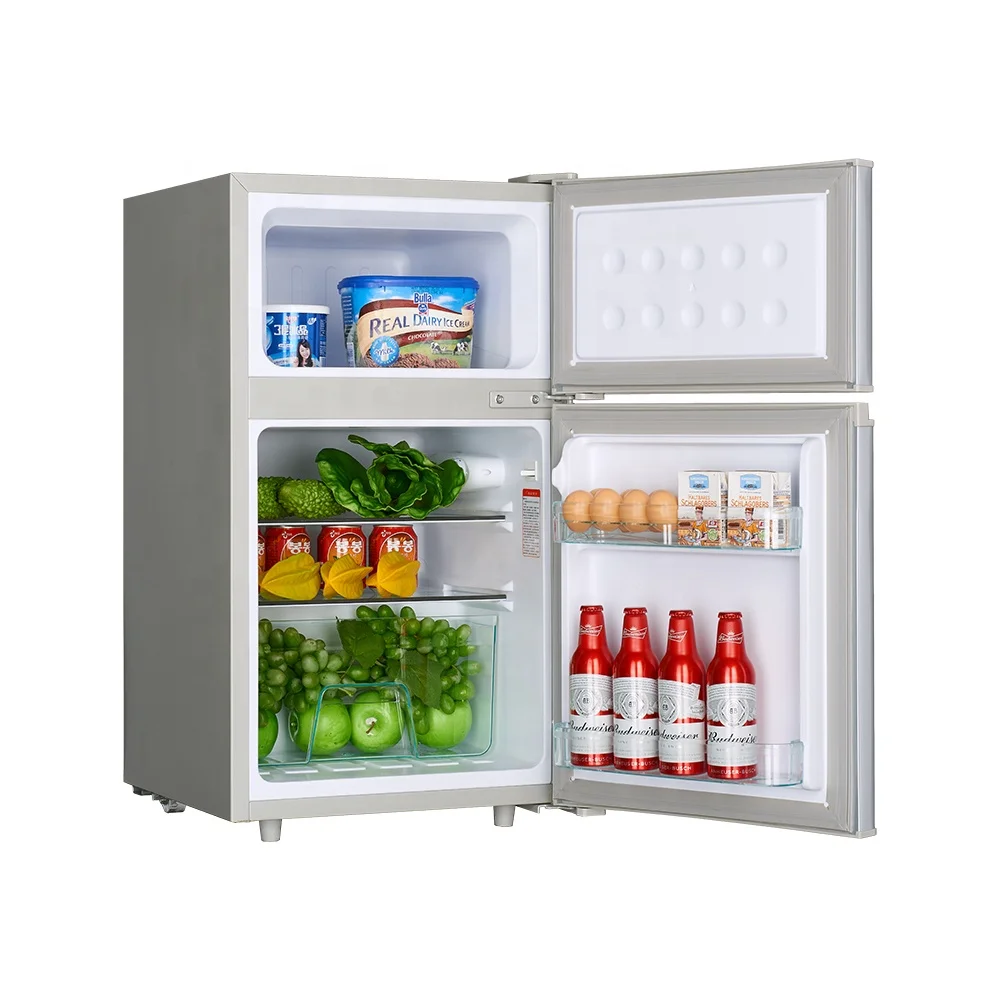 98 Liters Two Door Freezer Fridge Top Freezer Small Double Door Refrigerator BCD-98