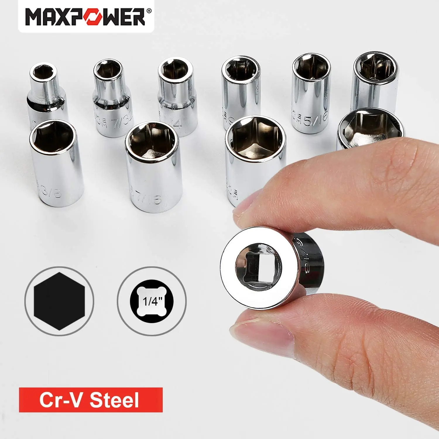  MAXPOWER 10 шт. набор гнезд dr 1/2 дюйма инструменты для