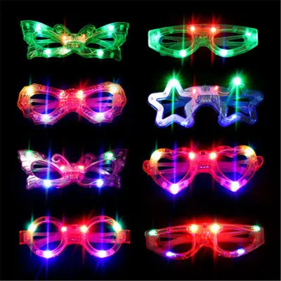 Light-Up Star Heart Square Glasses Eye sunglasses LED Flashing Blinking Eye Glasses Party Carnival Rave Led Christmas