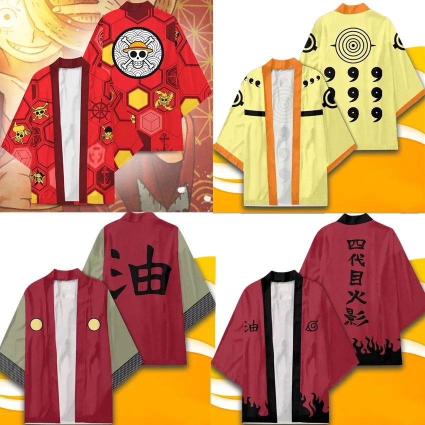 Новый аниме Narutos Ninja Косплей Костюм для Хэллоуина взрослых с цифровой печатью Haori AnimeKimono плащ