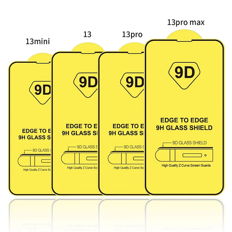 9h 3D 5D 6D 9D full curved cover wholesale phone tempered glass screen protector for iphone 13 12 11 Pro max xs xr x 8 7 mini