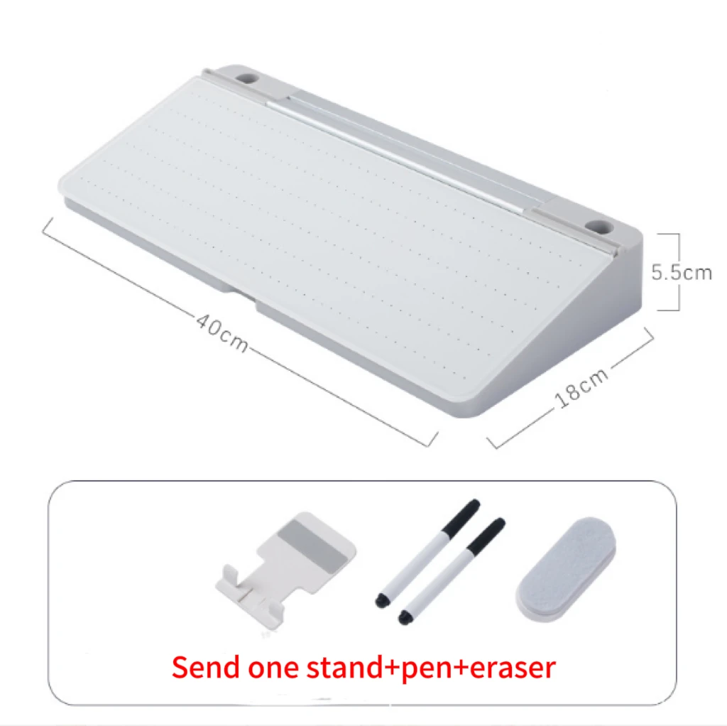 Top Quality Glass Dry Erase Computer Desk Pad Desktop Glass Whiteboard with Organizer