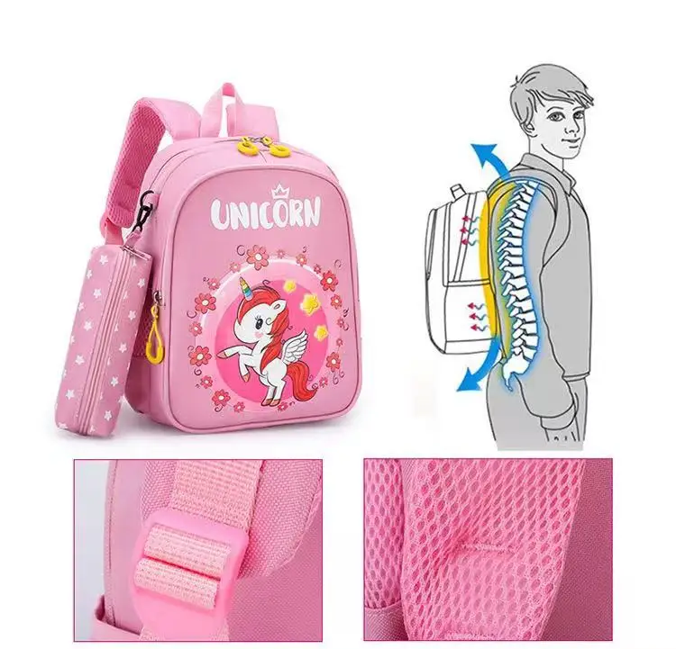 2024 Mochilas Escolares Kids School Backpack Children Kindergarten Cartoon Unicorn Bags Girls with Pencil Case