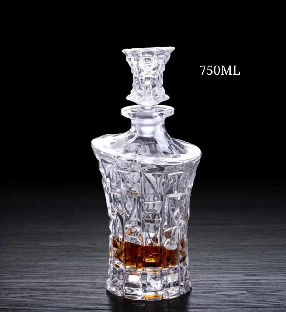 Wholesale custom glass bottle packaging for brandy or whisky 750ML