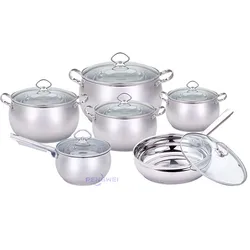 Pengwei Manufacturer Round Commerical Food Warmer Set pot and pan non-stick With Glass Lid