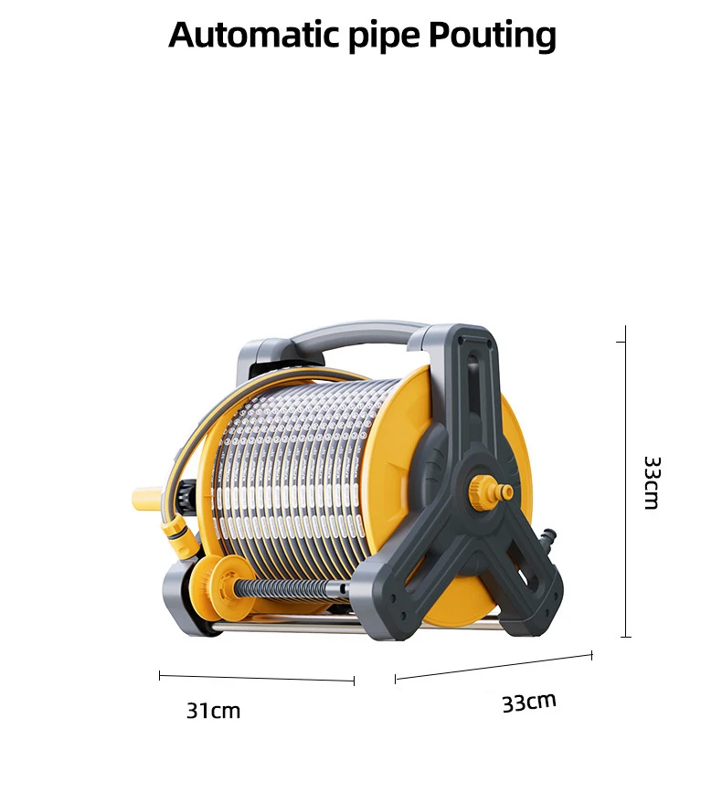 DD3457 High-pressure Water Gun Car Storage Rack Reels Nozzle Sprinkler Watering Flowers Portable Garden Hose Reel With Hose