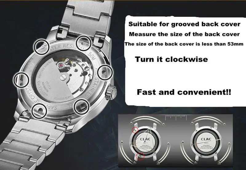 
Adjustable Watch Back Case Opener Battery Cover Remover Screw Wrench Repair Tool fit for Watchmaker 